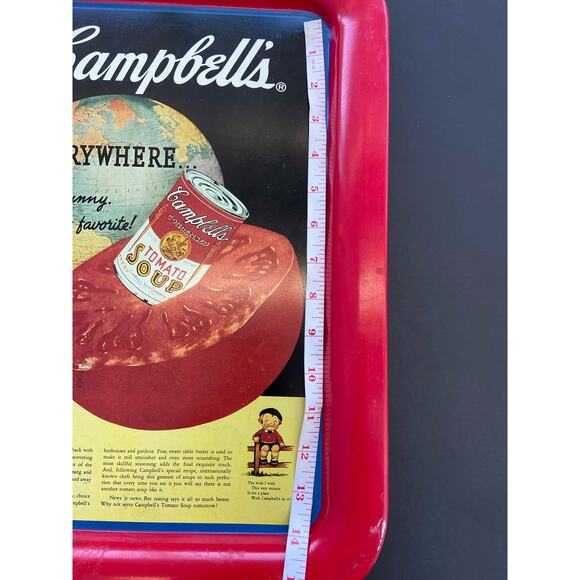 RED VINTAGE 1994 CAMPBELL'S SERVING TRAY TOMATO SOUP ADVERTISING PRE-OWNED - Picture 10 of 11